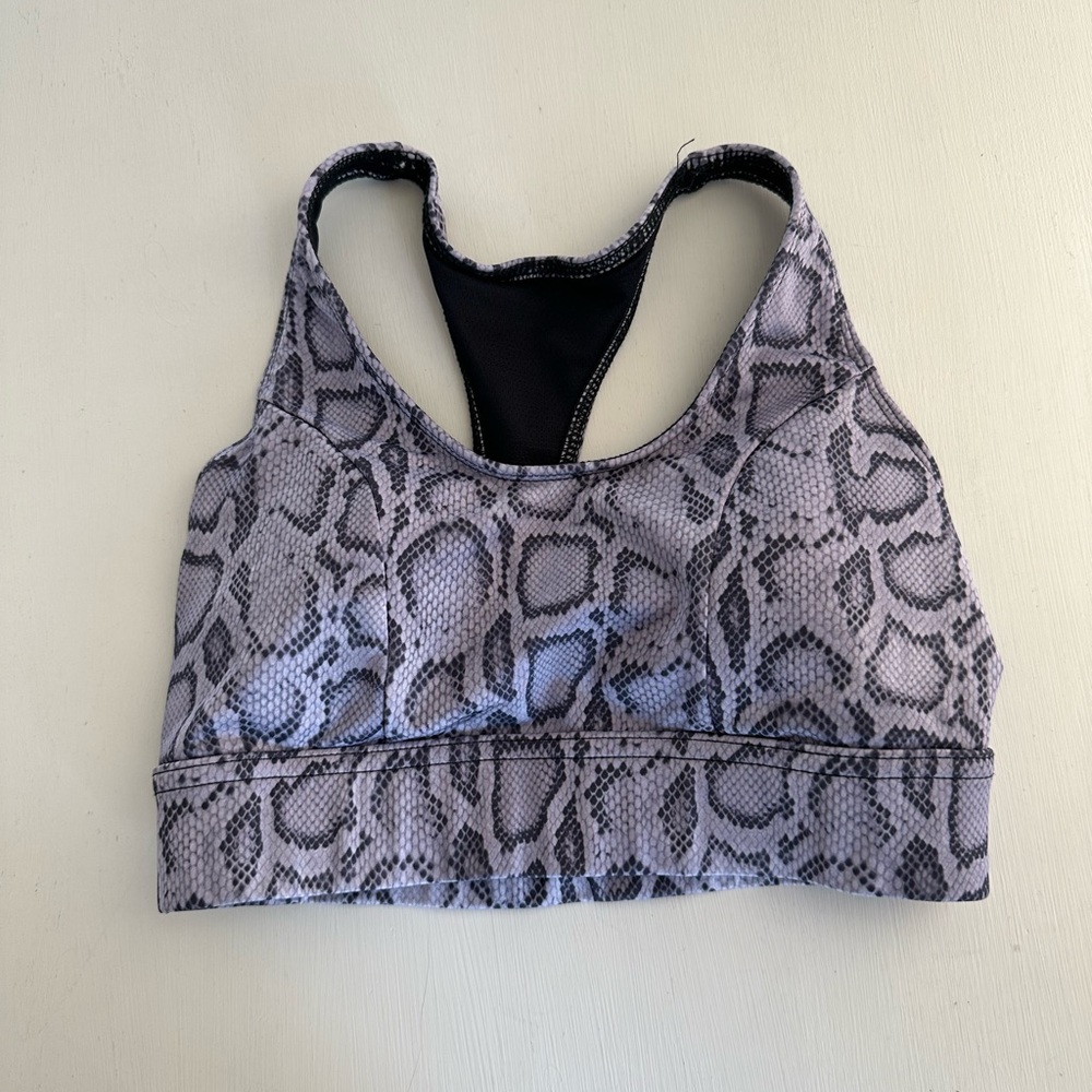 Onzie S M Warrior Sports Bra Snake Print Gym Workout Impact Strappy Racerback